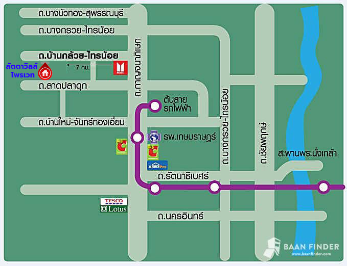 บ้านเดี่ยวมือสองนนทบุรี โครงการ ลัดดาวิลล์ ไพรเวท กาญจนาภิเษก เนื้อที่ 60.80 ตร.ว. พื้นที่ใช้สอย 220 ตร.ม. ฟังก์ชัน 4 ห้องนอน 3 ห้องน้ำ 2 ที่จอดรถ แถมฟรี! เครื่องปรับอากาศ, เครื่องทำน้ำอุ่น พร้อมเข้าอยู่ บนทำเลแห่งการเดินทาง เชื่อมต่อถนนบ้านกล้วย-ไทรน้อย, ถนนกาญจณาภิเษก ใกล้รถไฟฟ้าสายสีม่วง "สถานีคลองบางไผ่" และ ใกล้จุดขึ้นมอเตอร์เวย์ "M81 บางใหญ่-กาญจนบุรี"